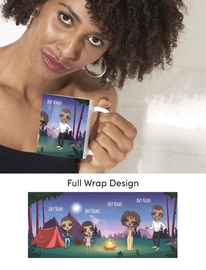 Multi Character Personalized Camping Family Of 4 Mug