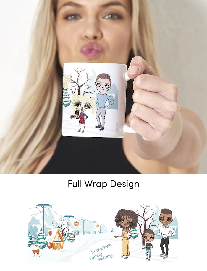 Multi Character Personalized Winter Holiday Family Of 3 Mug