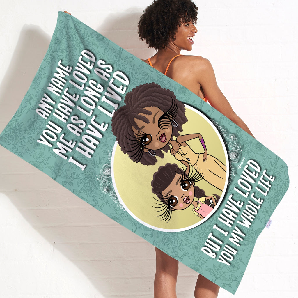 Multi Character Loved You My Whole Life Beach Towel - Image 1