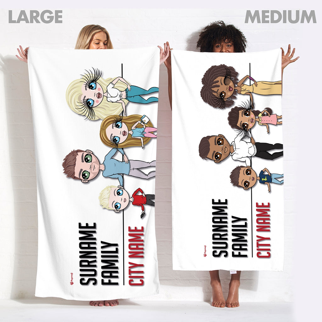 Multi Character Street Sign Family Of 4 Beach Towel - Image 4