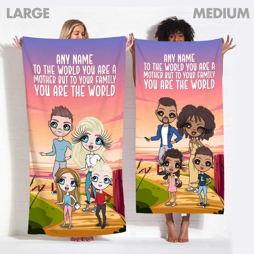 Multi Character You Are The World Family Of 4 Beach Towel - Image 4