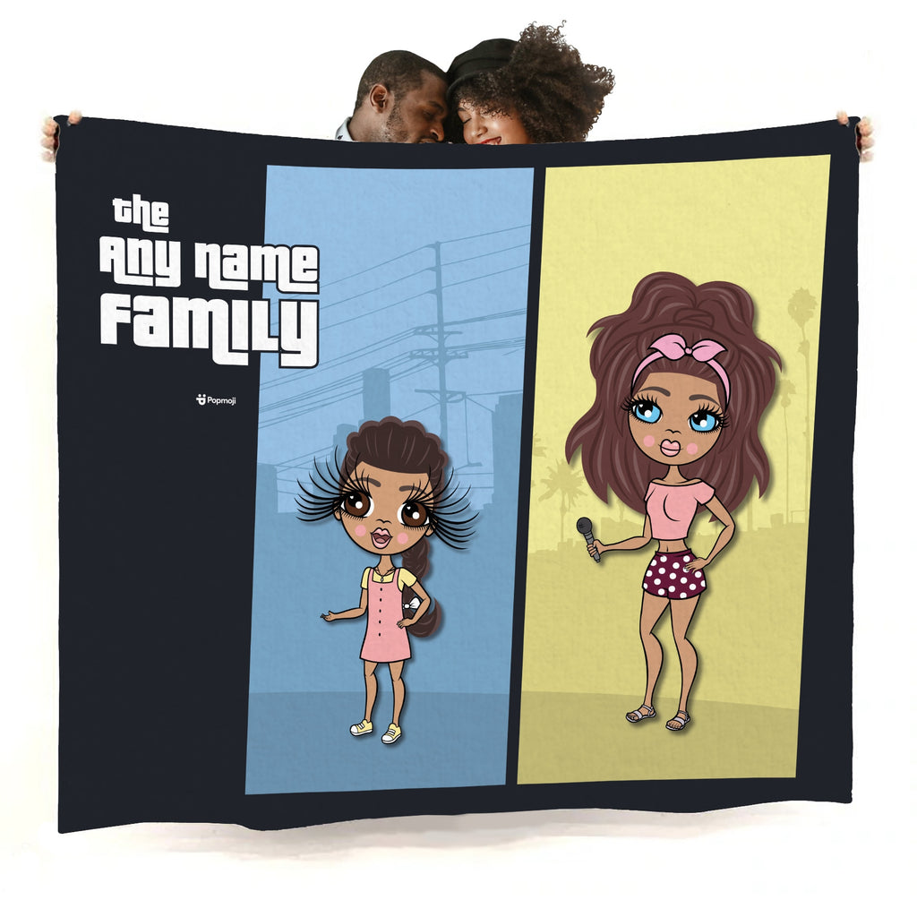 Multi Character Color Blocks Adult And Child Fleece Blanket - Image 1