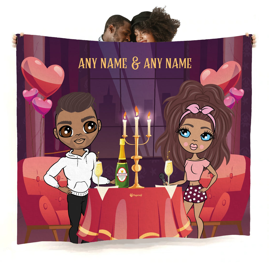 Multi Character Couples Date Fleece Blanket - Image 1