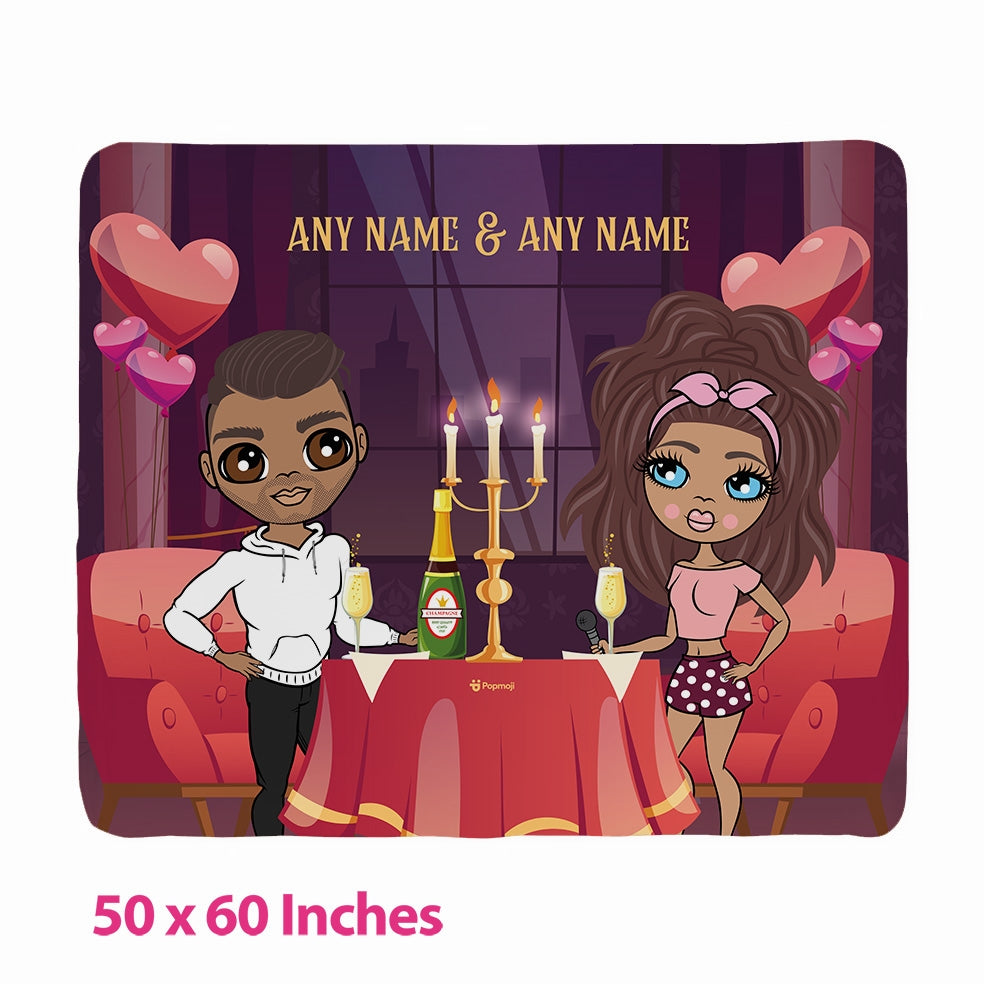 Multi Character Couples Date Fleece Blanket - Image 2