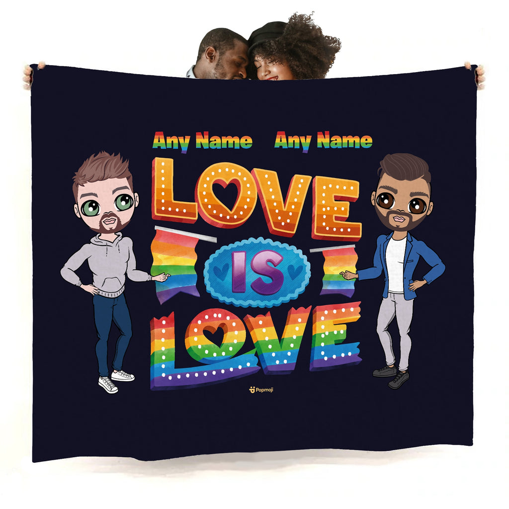 Multi Character Couples Love Is Love Fleece Blanket - Image 1