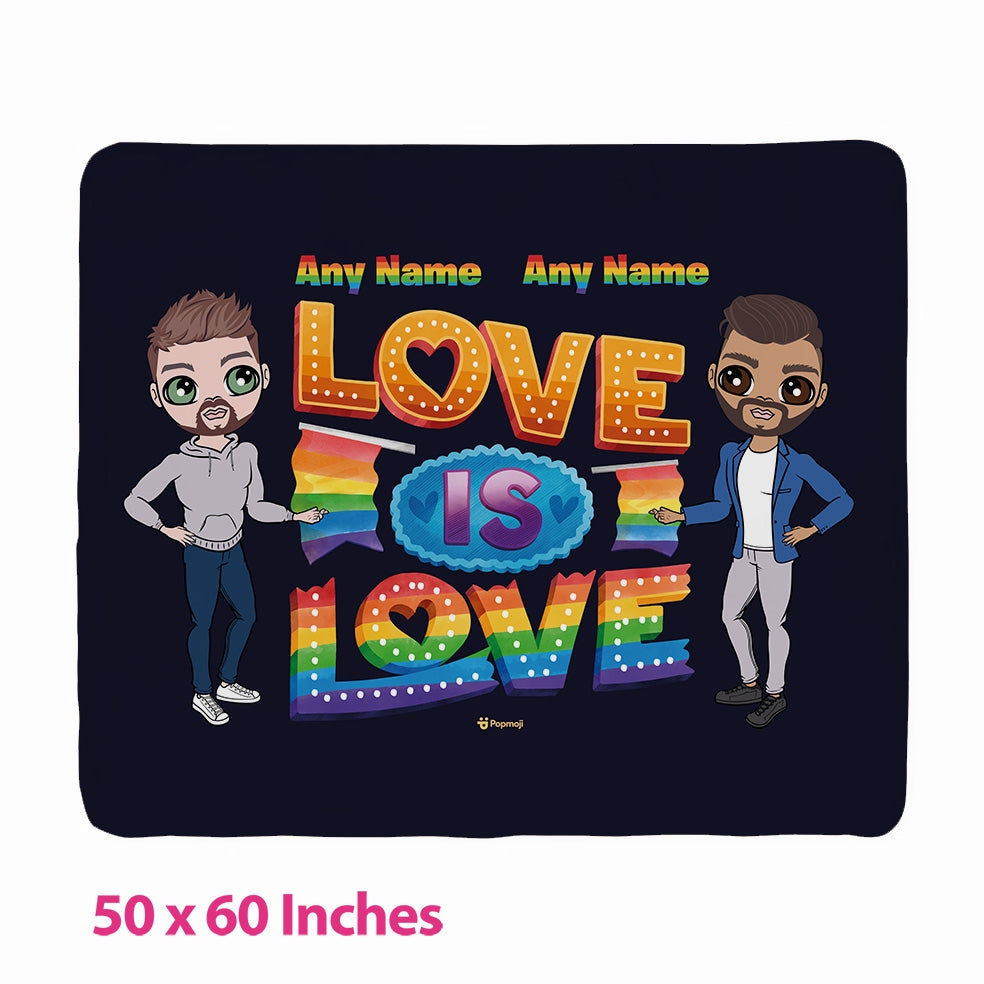 Multi Character Couples Love Is Love Fleece Blanket - Image 2