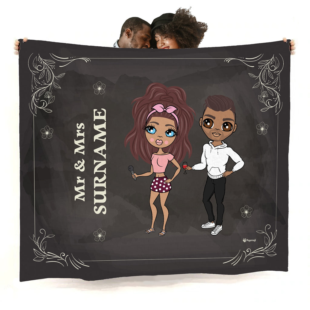 Multi Character Couples Mr And Mrs Fleece Blanket - Image 1