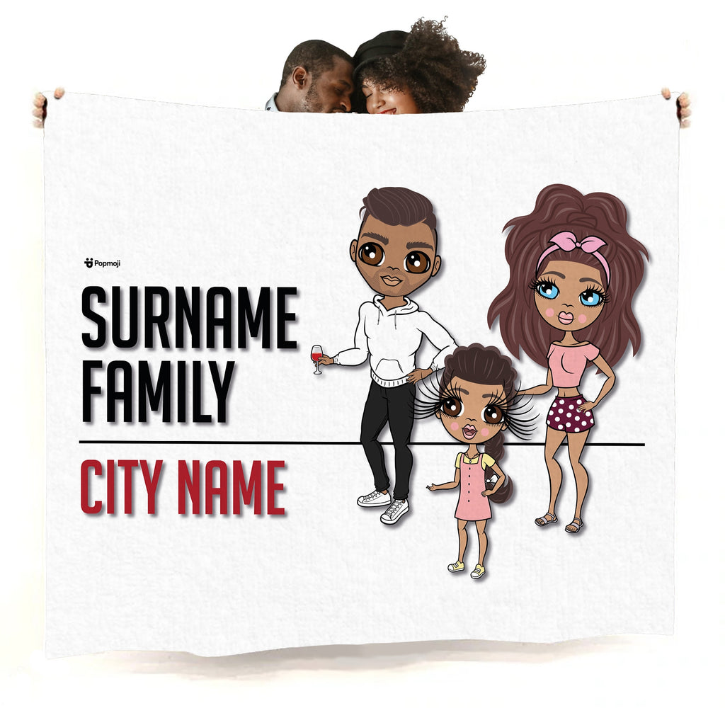 Multi Character Street Sign Family of 3 Fleece Blanket - Image 1