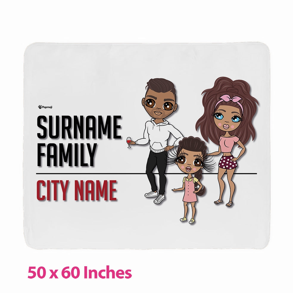 Multi Character Street Sign Family of 3 Fleece Blanket - Image 2