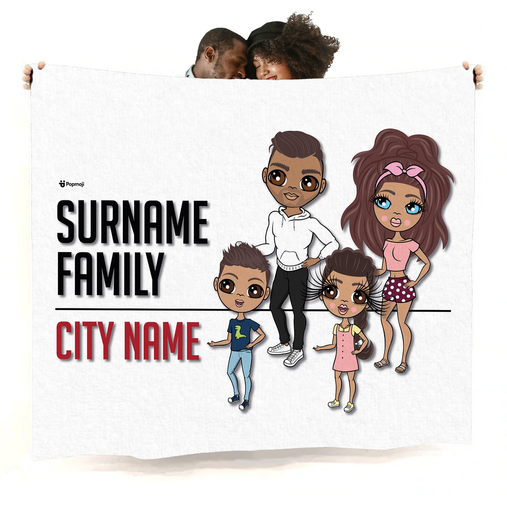 Multi Character Street Sign Family of 4 Fleece Blanket - Image 1