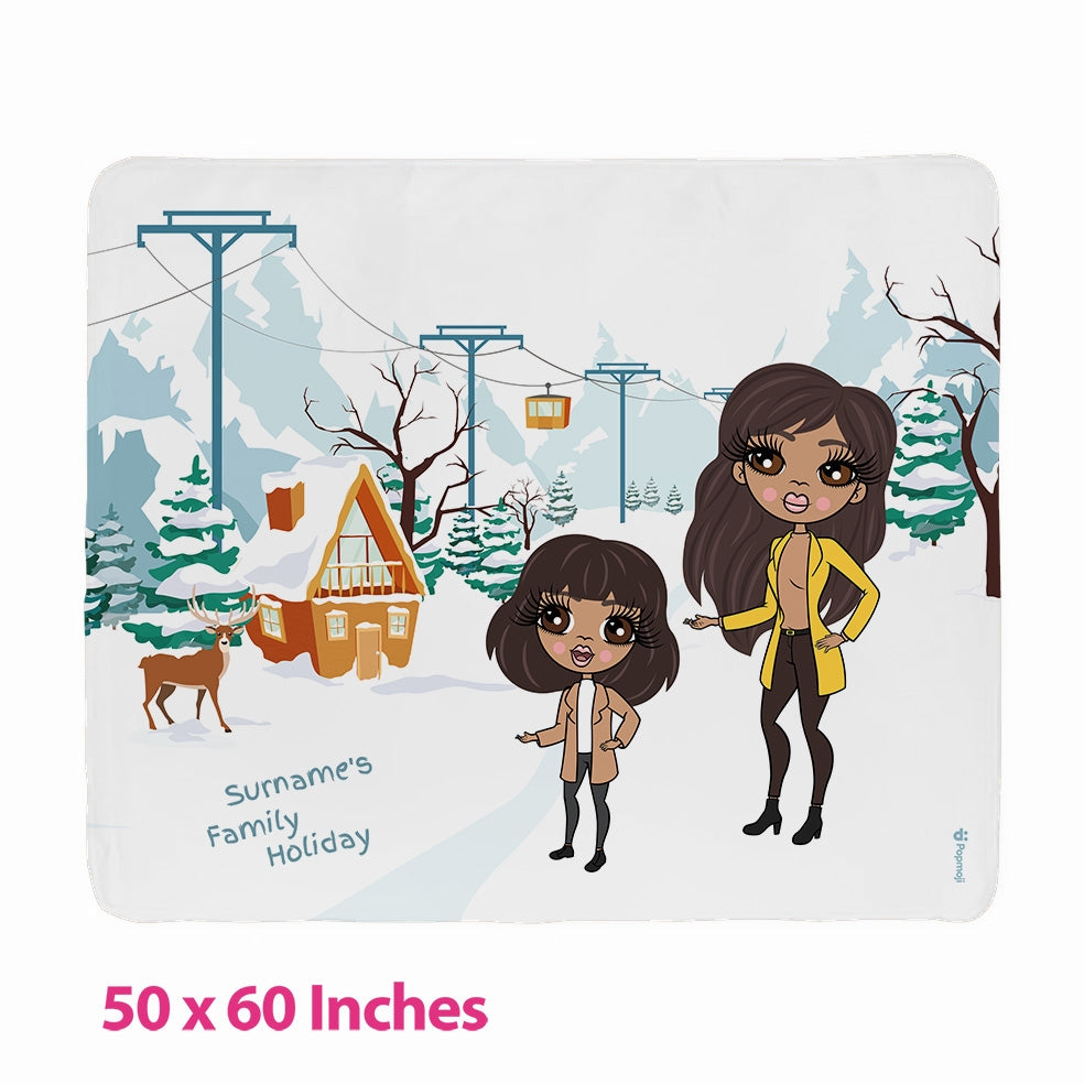 Multi Character Winter Holiday Adult And Child Fleece Blanket - Image 3