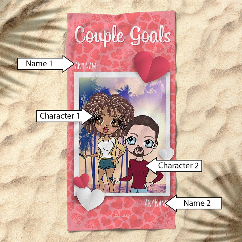 Multi Character Couples Couple Goals Beach Towel - Image 2