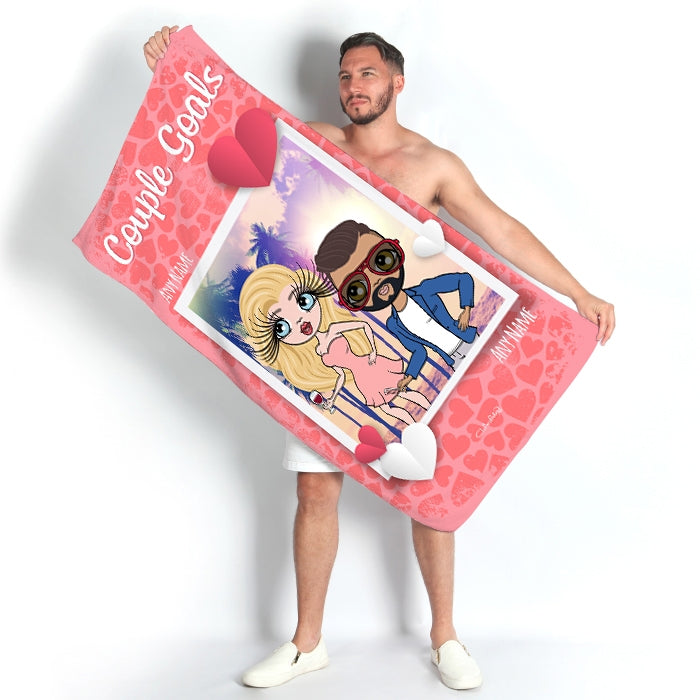 Multi Character Couples Couple Goals Beach Towel - Image 3
