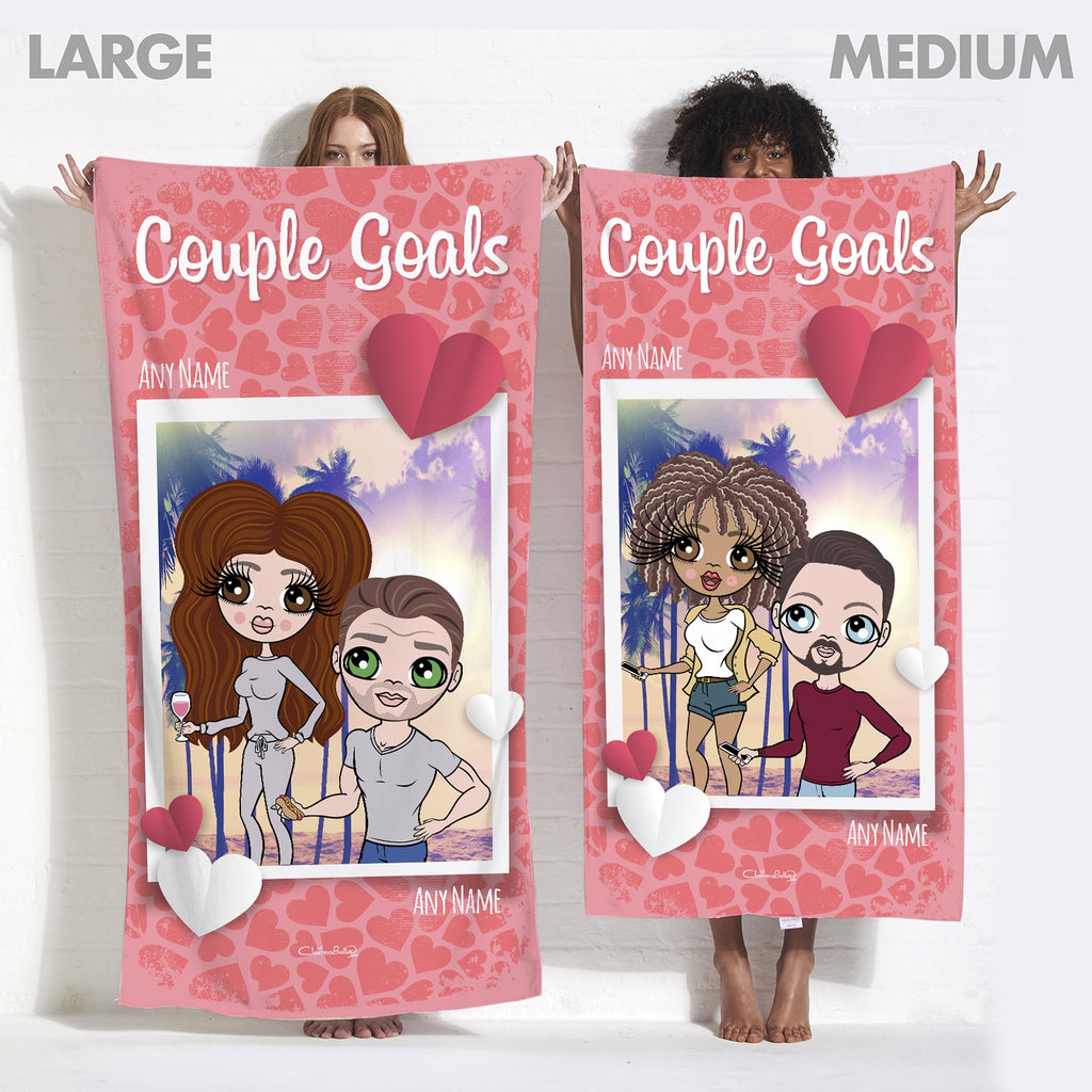 Multi Character Couples Couple Goals Beach Towel - Image 4