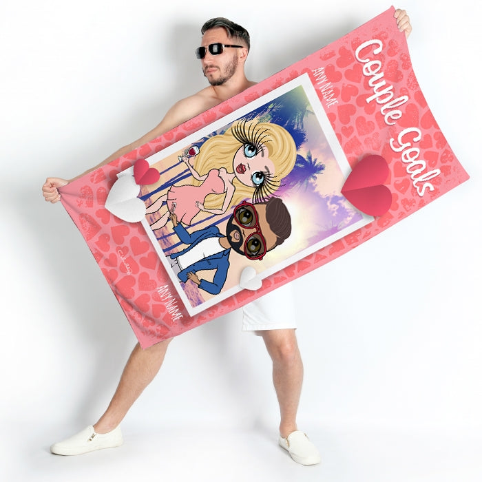 Multi Character Couples Couple Goals Beach Towel - Image 5