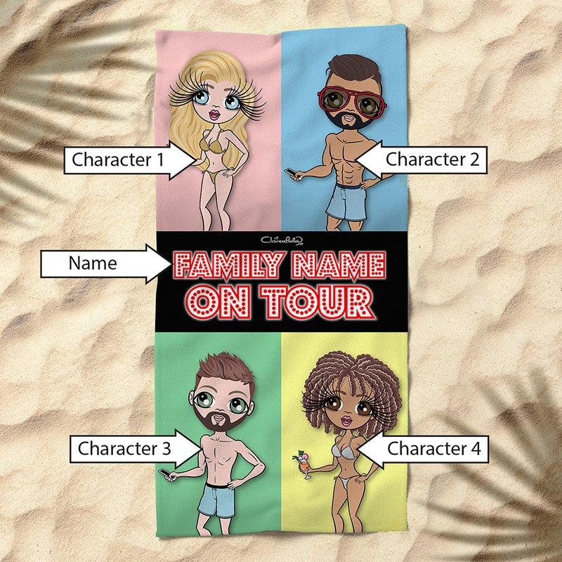 Multi Character Couples Four Adults Beach Towel - Image 2