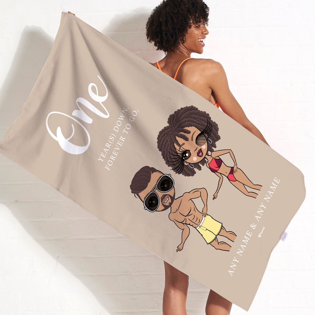 Multi Character Anniversary Forever To Go Beach Towel - Image 4