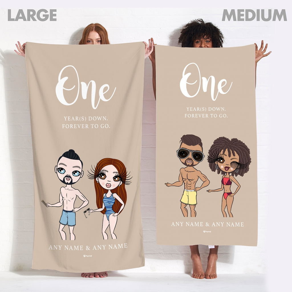 Multi Character Anniversary Forever To Go Beach Towel - Image 3
