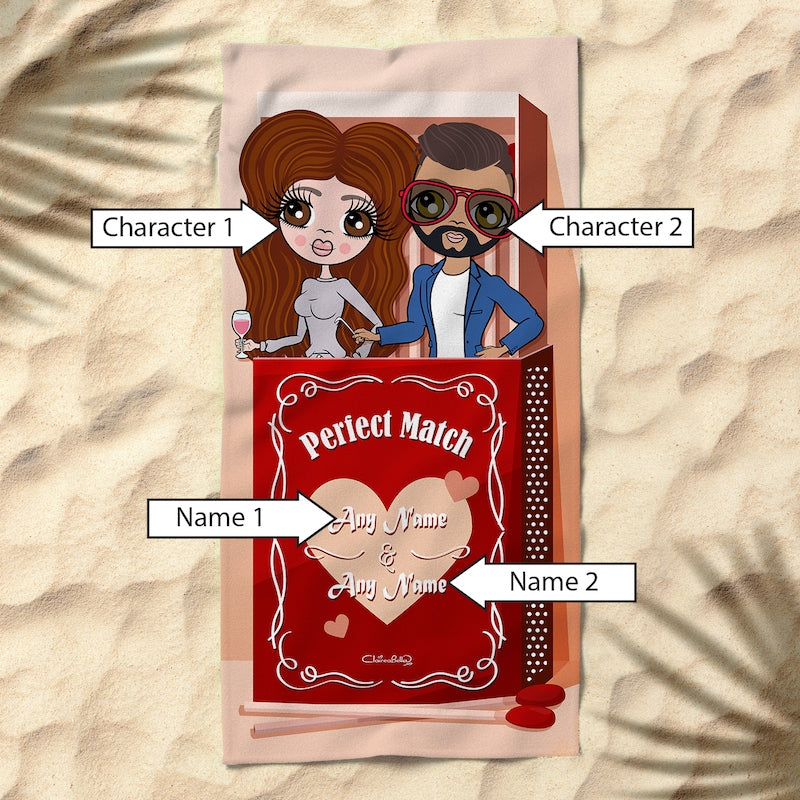 Multi Character Couples Perfect Match Beach Towel - Image 2