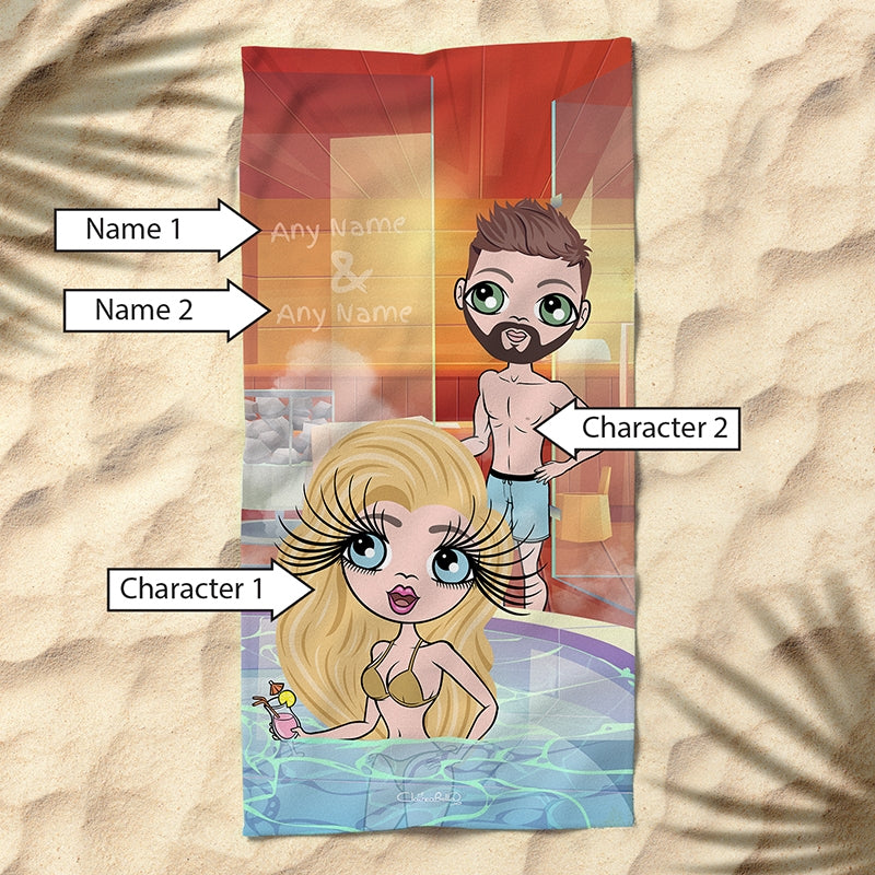 Multi Character Couples Spa Beach Towel - Image 2