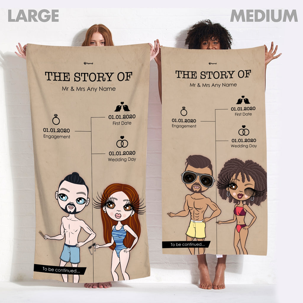 Multi Character Anniversary Our Story Beach Towel - Image 3