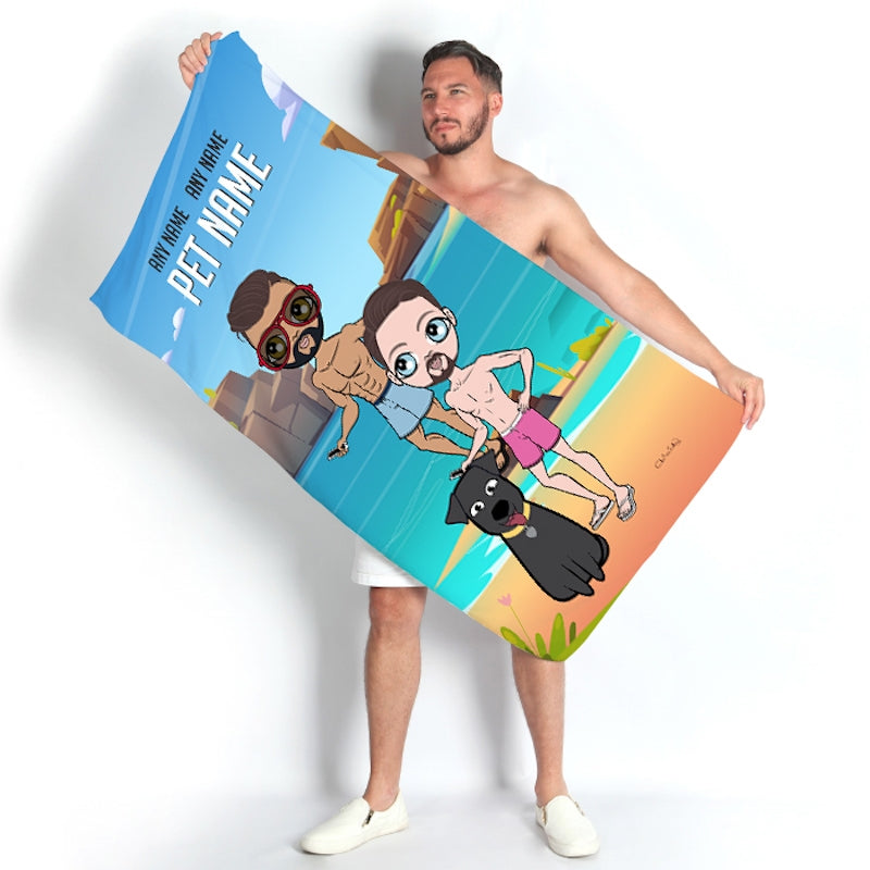 Multi Character Beach Walkies Beach Towel - Image 5