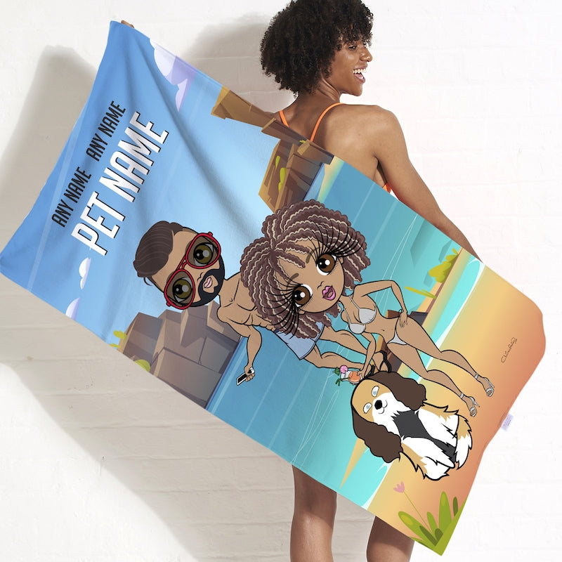 Multi Character Beach Walkies Beach Towel - Image 1