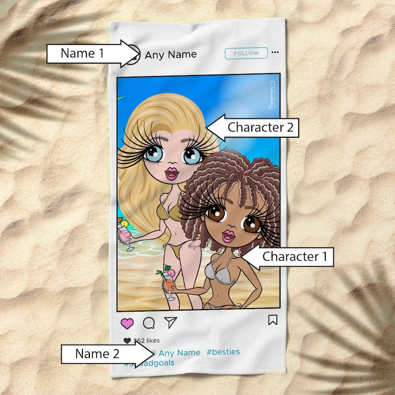 Multi Character BFF's Beach Towel - Image 2
