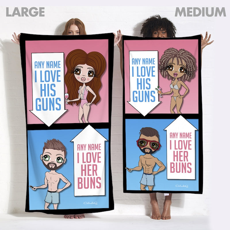 Multi Character Buns And Guns Beach Towel - Image 6