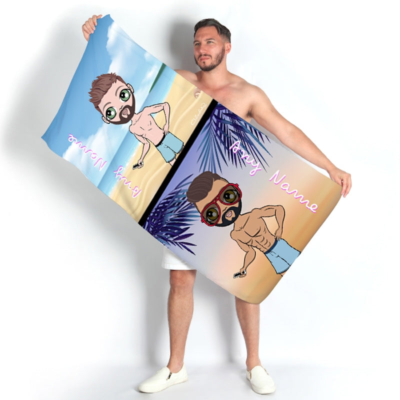 Multi Character Couples Beach Towel