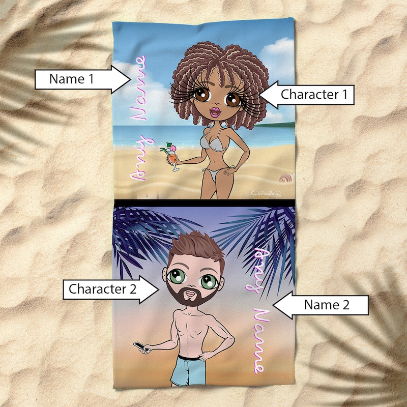 Multi Character Couples Beach Towel - Image 2