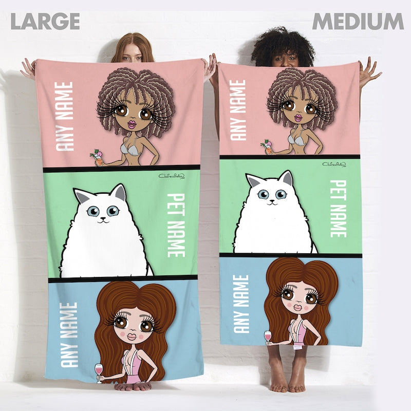Multi Character Couple And Cat Beach Towel - Image 8