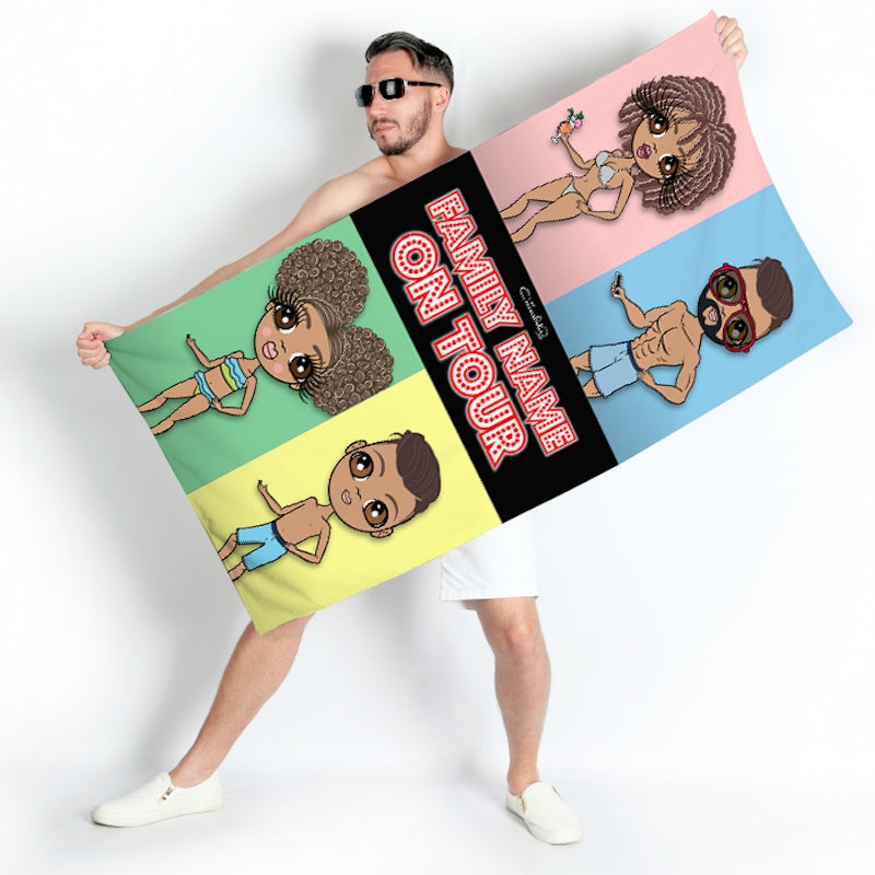 Multi Character Family Of 4 Beach Towel - Image 3