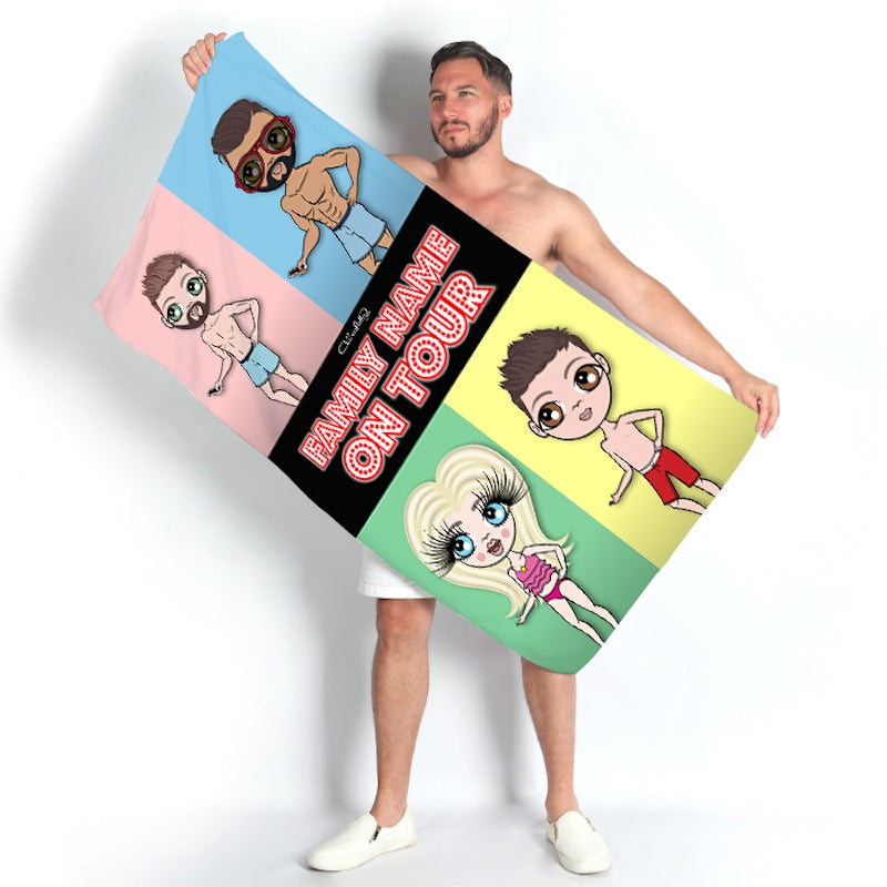 Multi Character Family Of 4 Beach Towel - Image 5