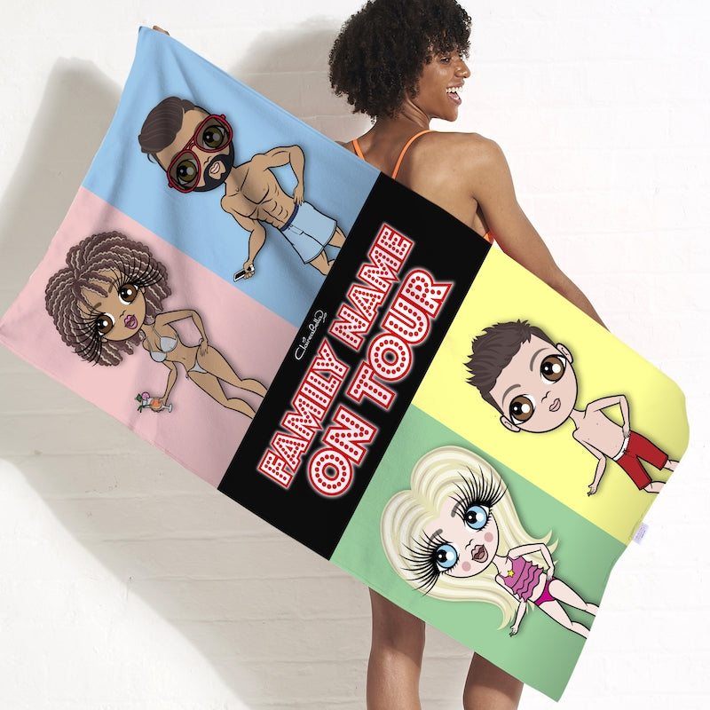 Multi Character Family Of 4 Beach Towel - Image 6
