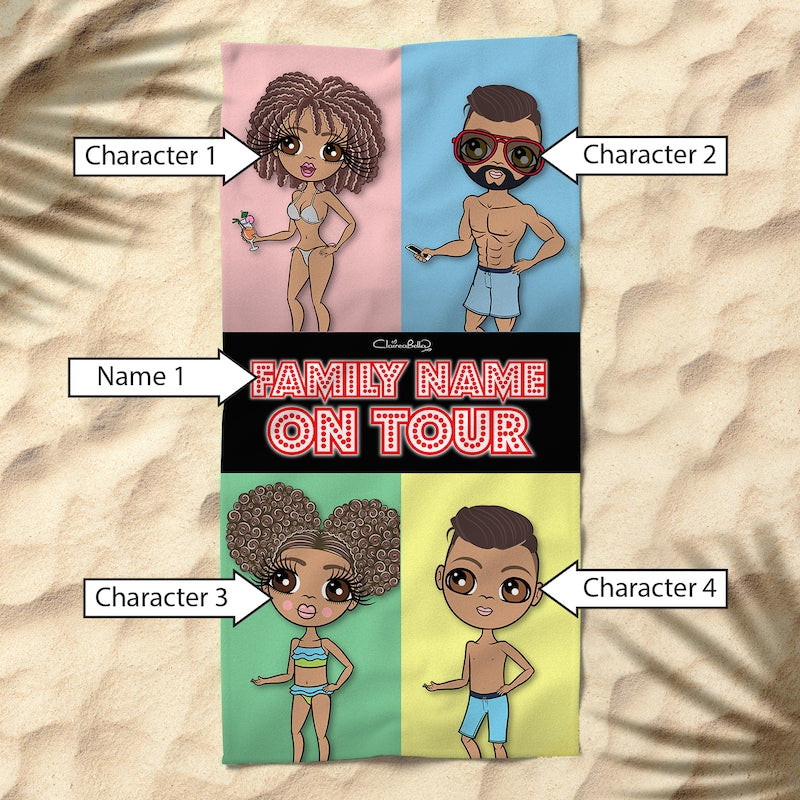 Multi Character Family Of 4 Beach Towel - Image 2
