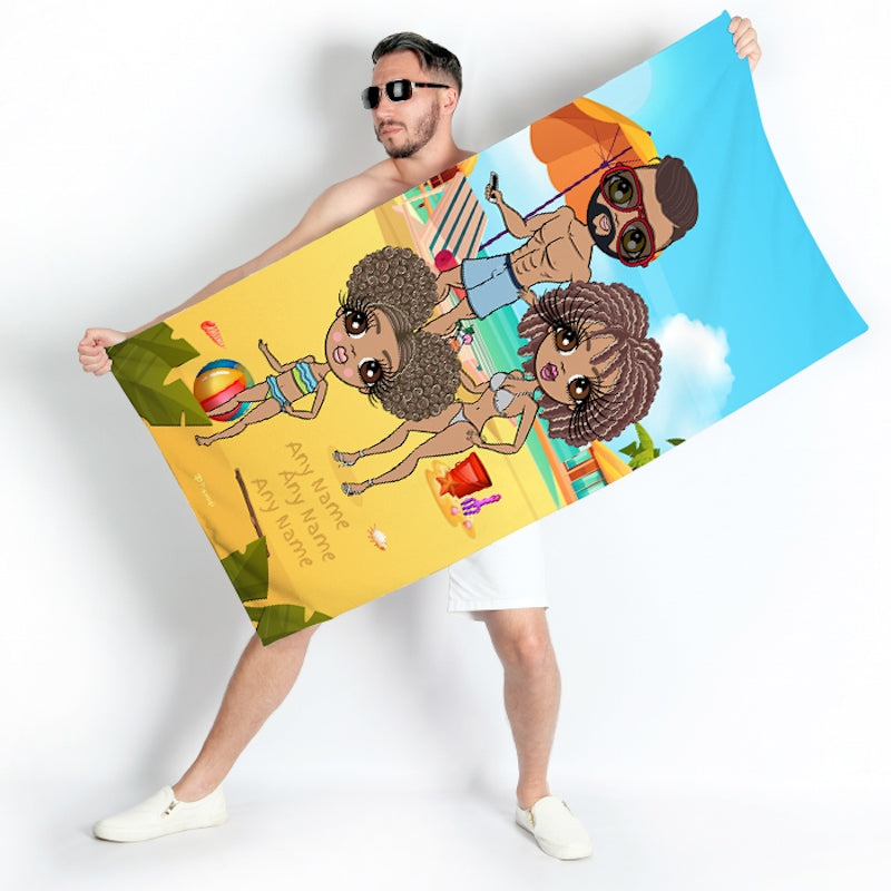 Multi Character Family Vacation Beach Towel - Image 4