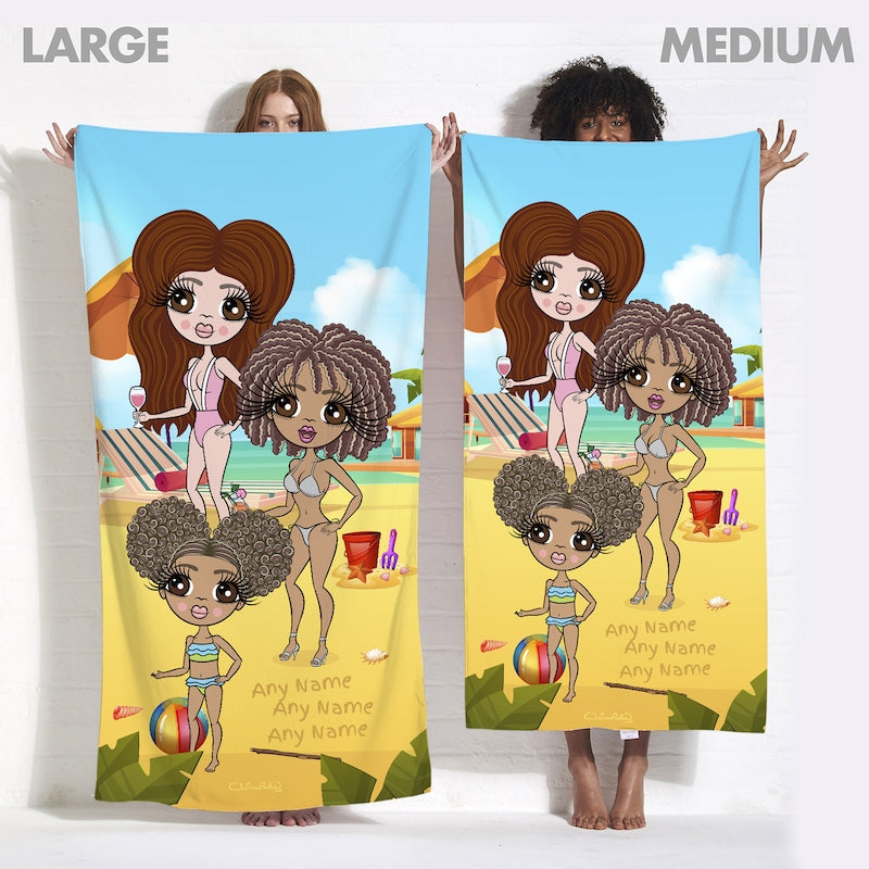 Multi Character Personalized Family Vacation Beach Towel Popmoji