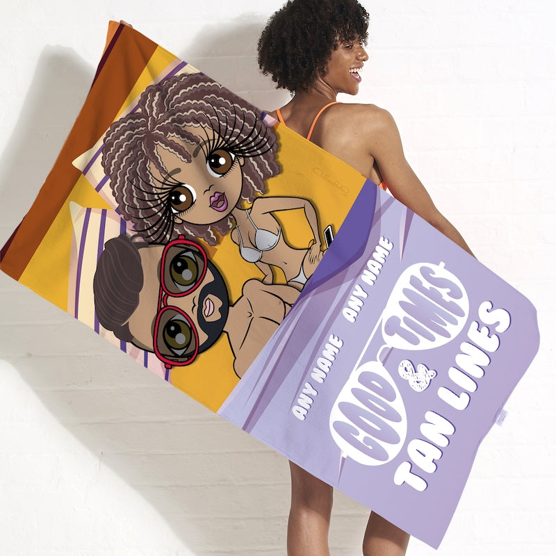 Multi Character Good Times And Tan Lines Beach Towel Popmoji