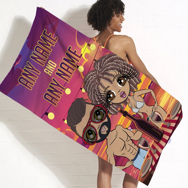 Multi Character Romantic Meal Beach Towel - Image 1