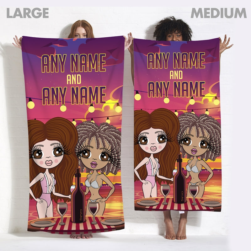 Multi Character Romantic Meal Beach Towel - Image 8