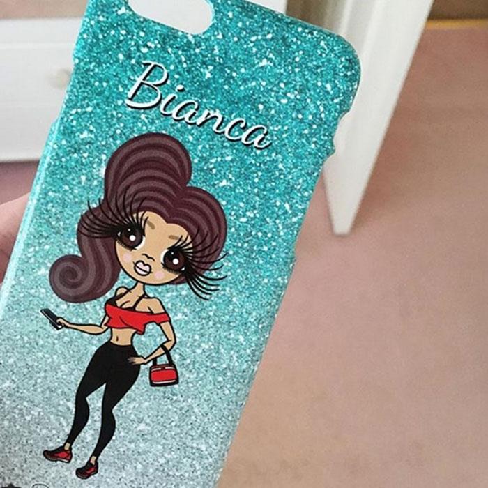 ClaireaBella Personalized Ombre Glitter Effect Phone Case - Image 9