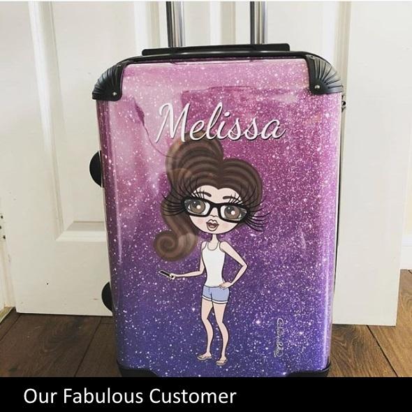 ClaireaBella Ombre Glitter Effect Suitcase - Image 7