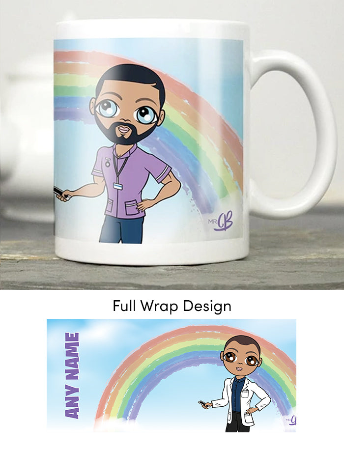 Mens Personalized Rainbow Smile Mug