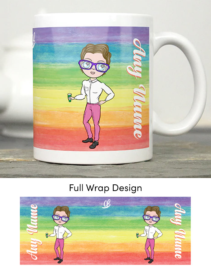 Mens Personalized Rainbow Mug