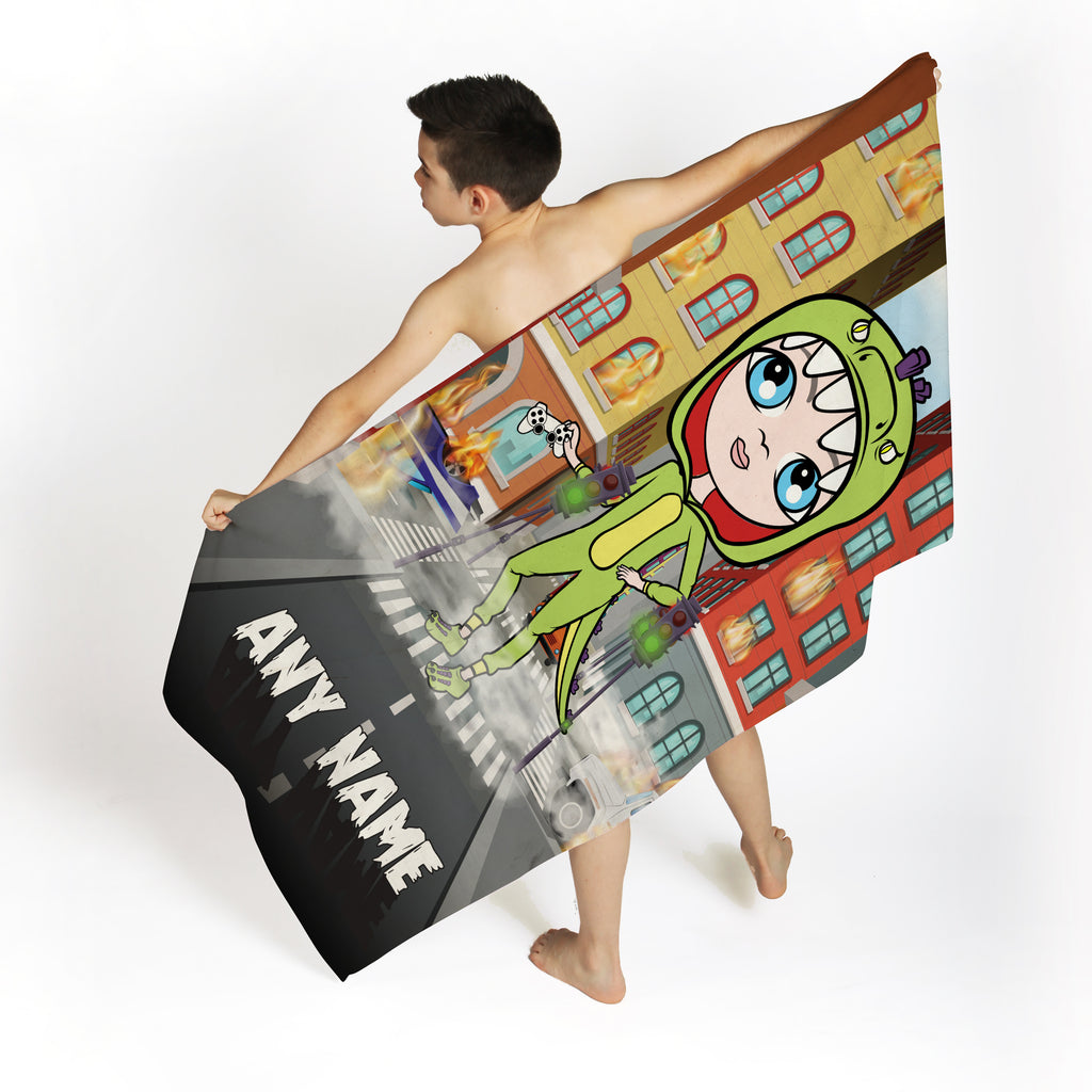 Boys Personalized Monster Mayhem Beach Towel