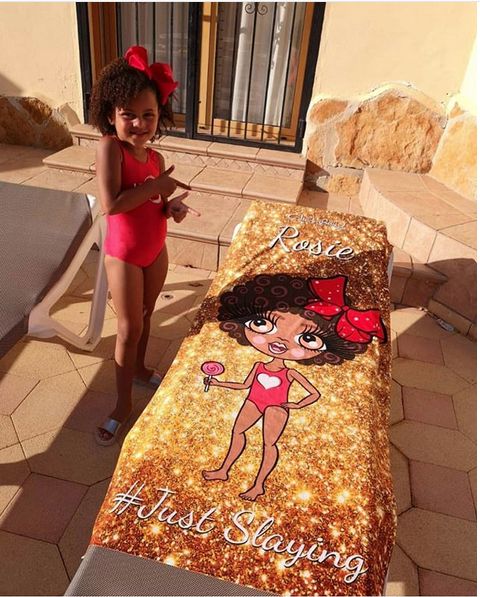 ClaireaBella Girls Glitter Effect Beach Towel - Image 15