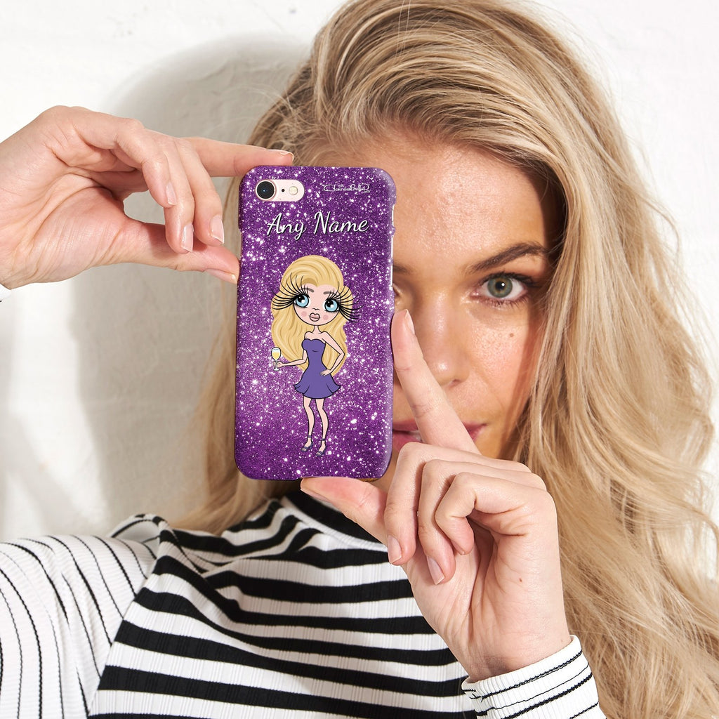 ClaireaBella Personalized Glitter Effect Phone Case - Purple - Image 3