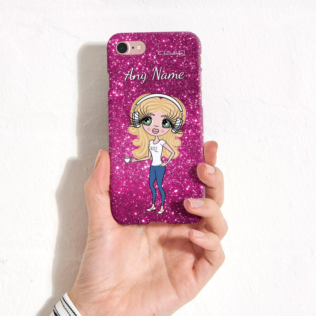 ClaireaBella Personalized Glitter Effect Phone Case - Pink - Image 3