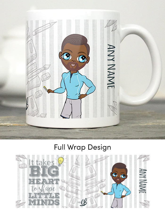 Mens Personalized Mug - Teacher Stripes